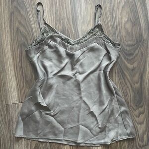 Mango Silver Lace Cami Top